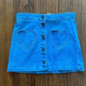 Light BonTon denim skirt with heart pockets Sz 8